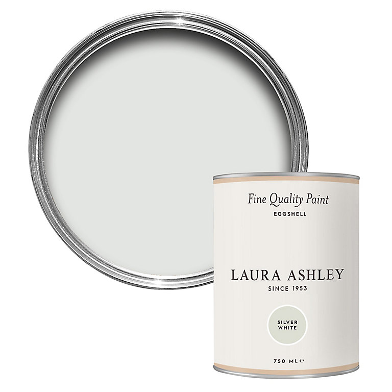 Image of Laura Ashley Silver White Eggshell Emulsion paint, 750ml