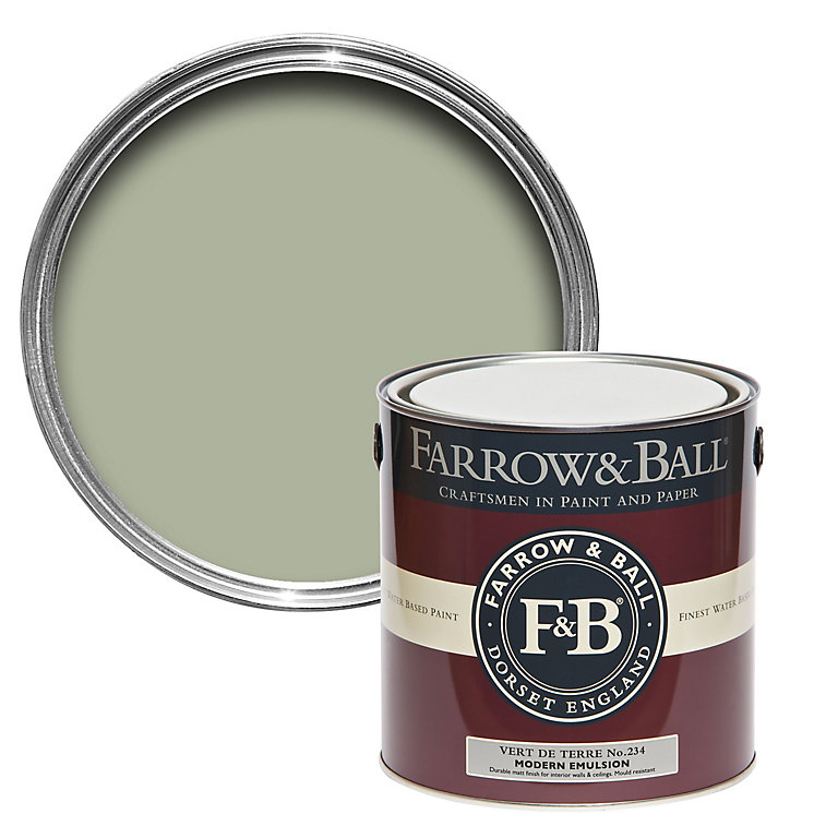 Product image for Farrow & Ball Modern Vert de terre No.234 Matt Emulsion paint, 2.5L