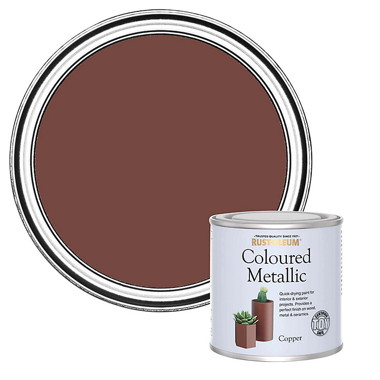 Product image for Rust-Oleum Copper Metallic effect Mid sheen Multi-surface Topcoat Special effect paint, 250ml
