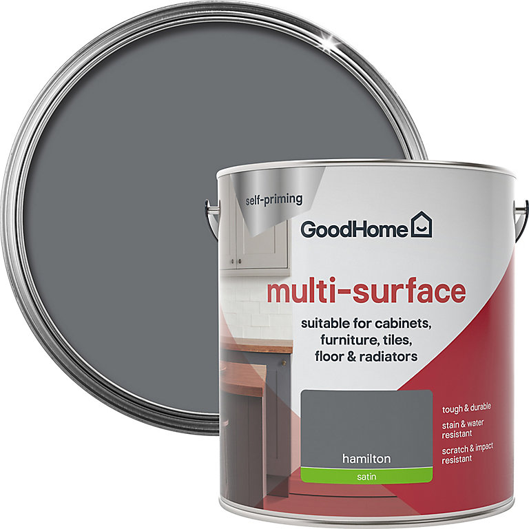 Image of GoodHome Durable Hamilton Satin Multi-surface paint, 2L