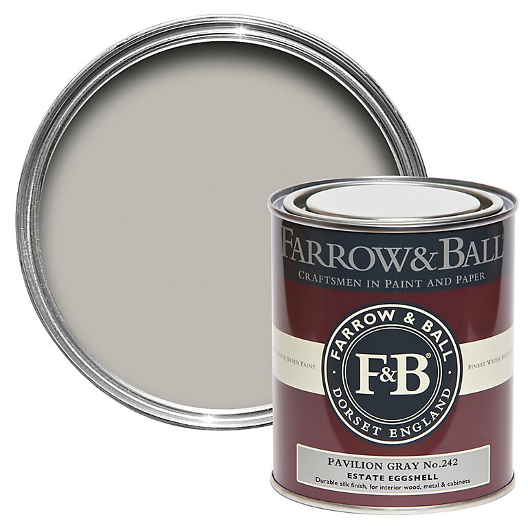 Product image for Farrow & Ball Estate Pavilion gray No.242 Eggshell Metal & wood paint, 750ml