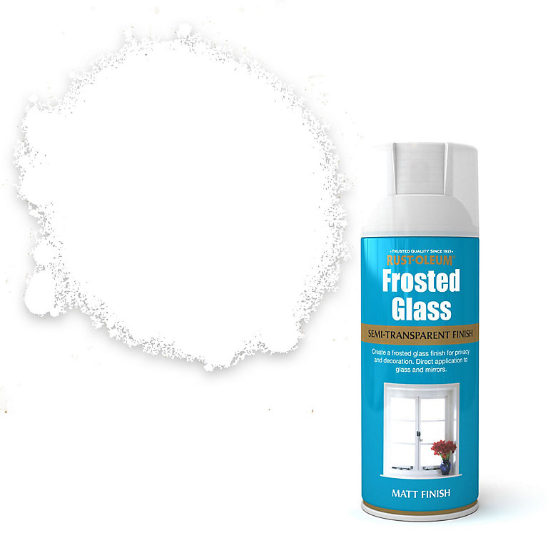 Product image for Rust-Oleum White Matt Frosted glass effect Multi-surface Spray paint, 400ml