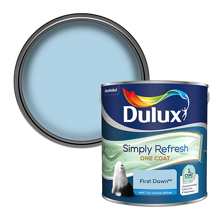 Product image for Dulux One coat First dawn Matt Emulsion paint, 2.5L