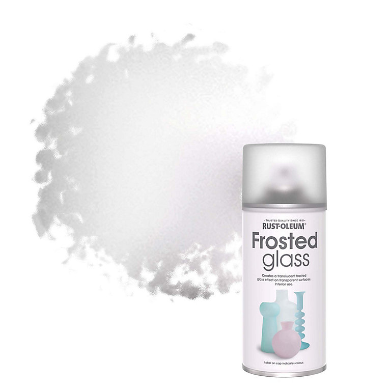 Product image for Rust-Oleum Frosted Glass White Matt Frosted glass effect Topcoat Spray paint, 150ml