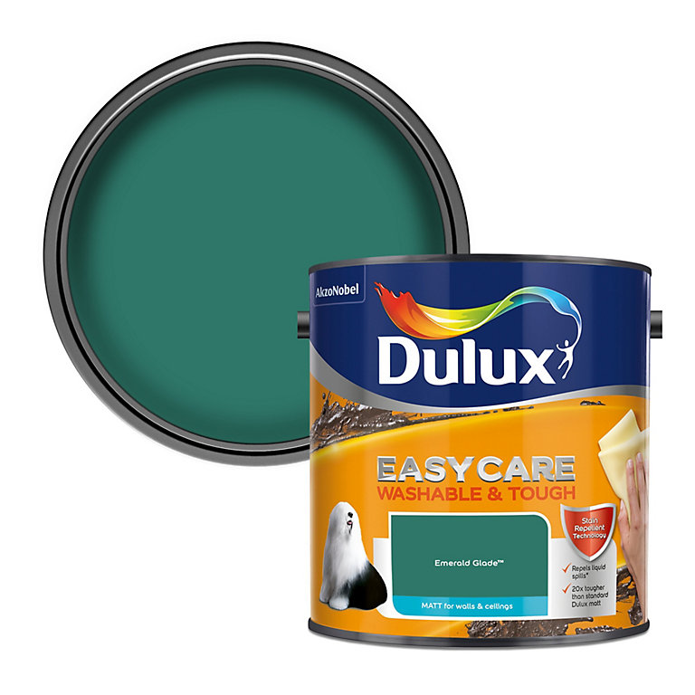 Product image for Dulux Easycare Emerald glade Matt Emulsion paint, 2.5L
