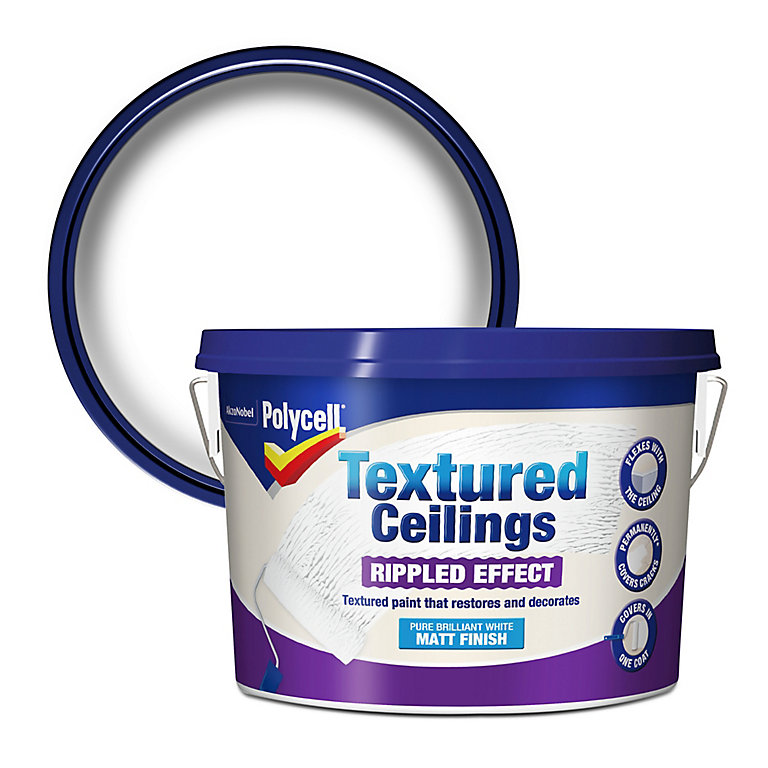 Product image for Polycell Polyripple White Matt Emulsion paint, 2.5L