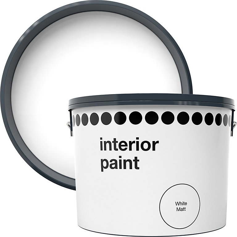 Image of Interior Walls & Ceilings White Vinyl matt Emulsion paint, 10L