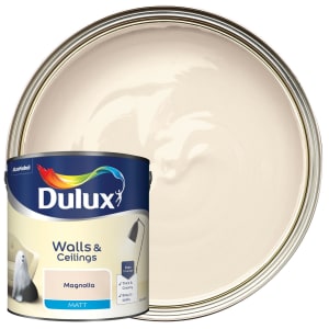 Image of Dulux Walls & ceilings Magnolia Matt Emulsion paint, 2.5L