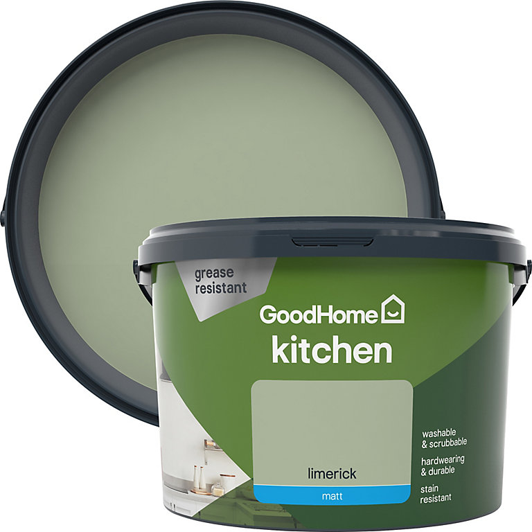 Product image for GoodHome Kitchen Limerick Matt Emulsion paint, 2.5L