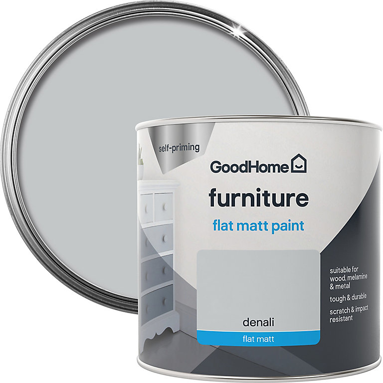 Product image for GoodHome Denali Flat matt Furniture paint, 500ml