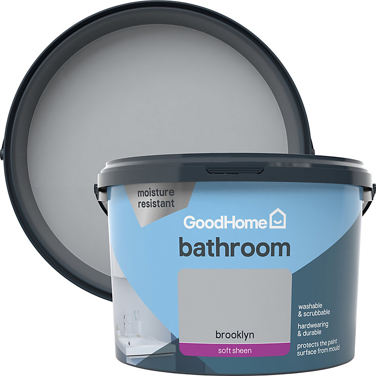 Product image for GoodHome Bathroom Brooklyn Soft sheen Emulsion paint, 2.5L