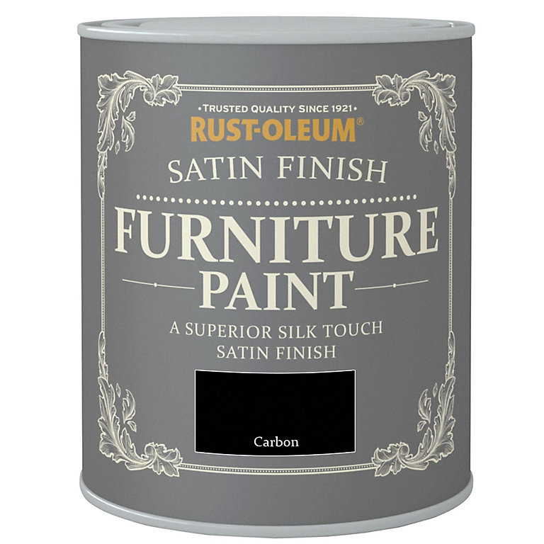 Product image for Rust-Oleum Carbon Satinwood Furniture paint, 750ml