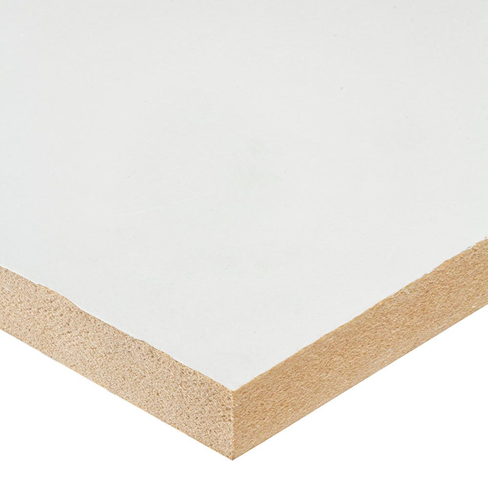 Image of 18mm White Melamine Faced MDF Board 2440mm X 1220mm (8' X 4') Pack Of 40