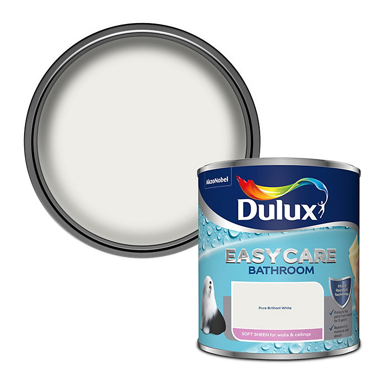 Product image for Dulux Easycare Pure brilliant white Soft sheen Emulsion paint, 1L