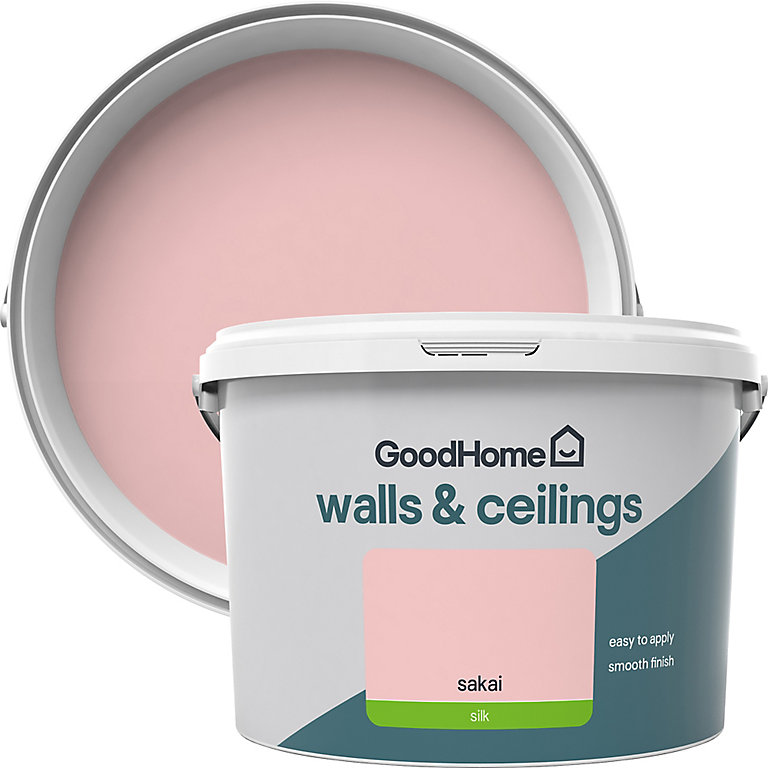 Product image for GoodHome Walls & ceilings Sakai Silk Emulsion paint, 2.5L