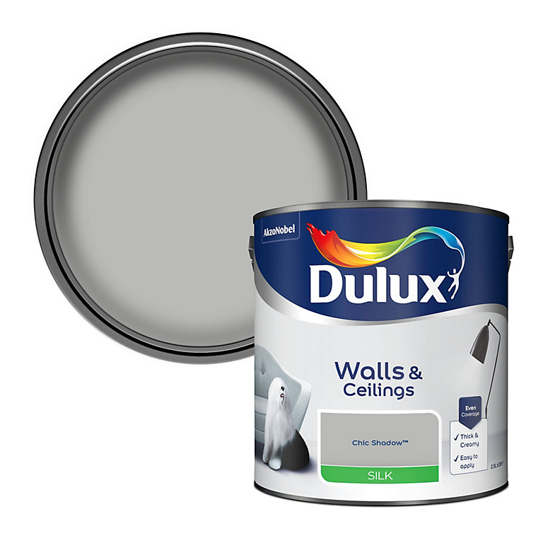 Product image for Dulux Walls & ceilings Chic shadow Silk Emulsion paint, 2.5L