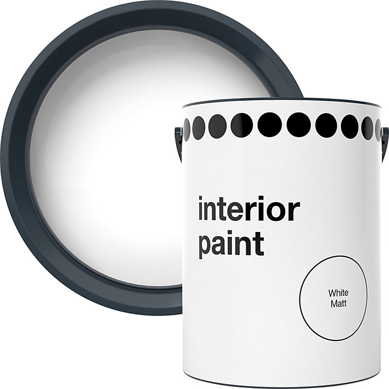 Image of Interior Walls & Ceilings White Vinyl matt Emulsion paint, 5L
