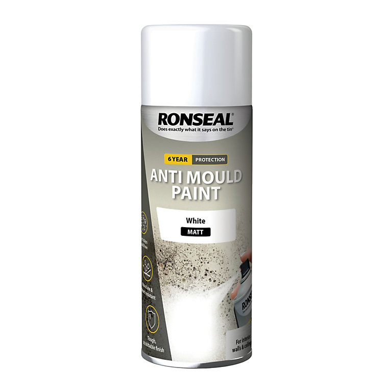 Product image for Ronseal Anti Mould White Matt Wall & ceiling Protector Spray paint, 400ml
