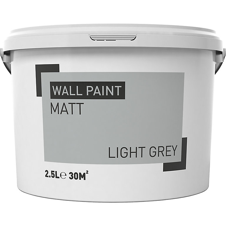 Product image for Light grey Matt Emulsion paint, 2.5L