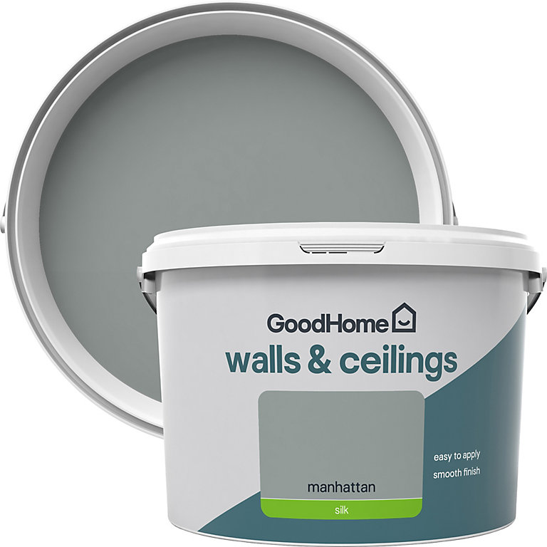 Product image for GoodHome Walls & ceilings Manhattan Silk Emulsion paint, 2.5L