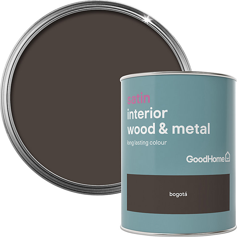 Product image for GoodHome Bogotá Satin Metal & wood paint, 750ml