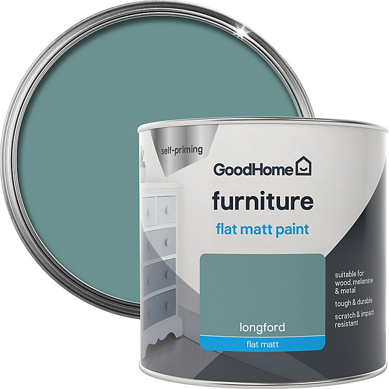 Product image for GoodHome Longford Flat matt Furniture paint, 500ml