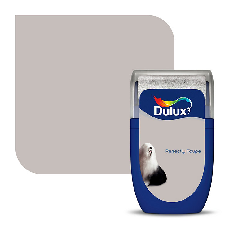 Product image for Dulux Standard Perfectly taupe Matt Emulsion paint, 30ml Tester pot