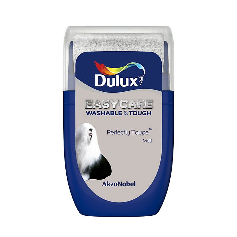 Product image for Dulux Easycare Perfectly taupe Matt Emulsion paint, 30ml Tester pot