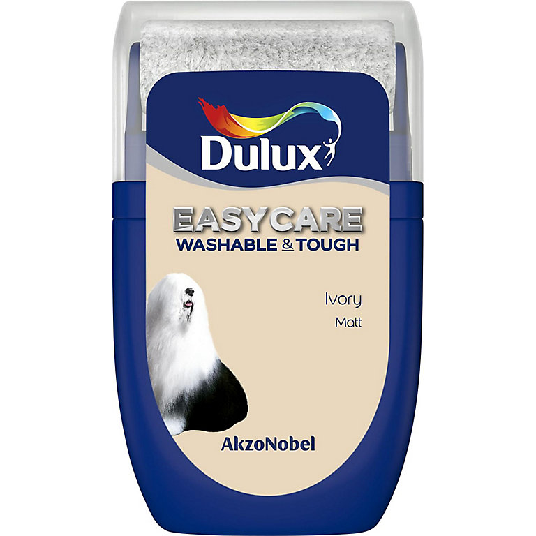 Product image for Dulux Easycare Ivory Matt Emulsion paint, 30ml Tester pot