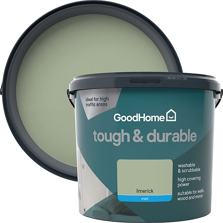 Product image for GoodHome Tough & Durable Limerick Matt Emulsion paint, 5L
