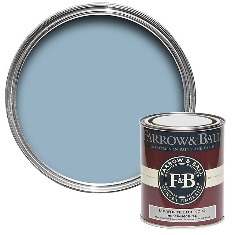 Product image for Farrow & Ball Modern Lulworth Blue No.89 Eggshell Paint, 750ml