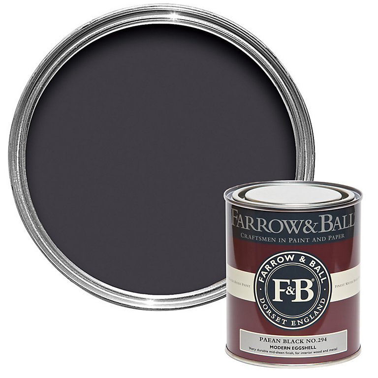 Product image for Farrow & Ball Modern Paean Black No.294 Eggshell Paint, 750ml