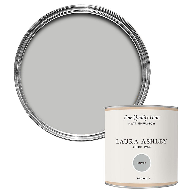 Product image for Laura Ashley Silver Matt Emulsion paint, 100ml