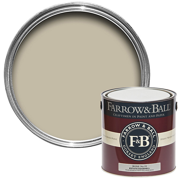 Product image for Farrow & Ball Estate Bone No.15 Eggshell Paint, 2.5L