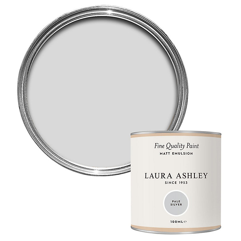 Product image for Laura Ashley Pale Silver Matt Emulsion paint, 100ml