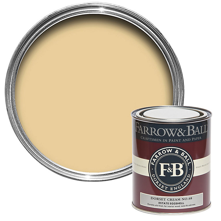 Product image for Farrow & Ball Estate Dorset Cream No.68 Eggshell Paint, 750ml