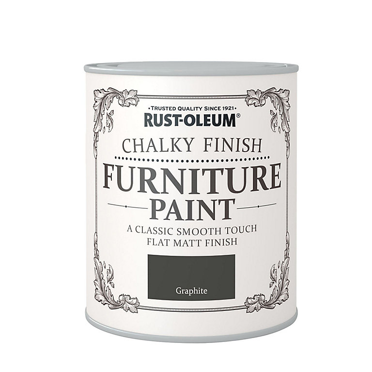 Product image for Rust-Oleum Graphite Chalky effect Matt Furniture paint, 125ml