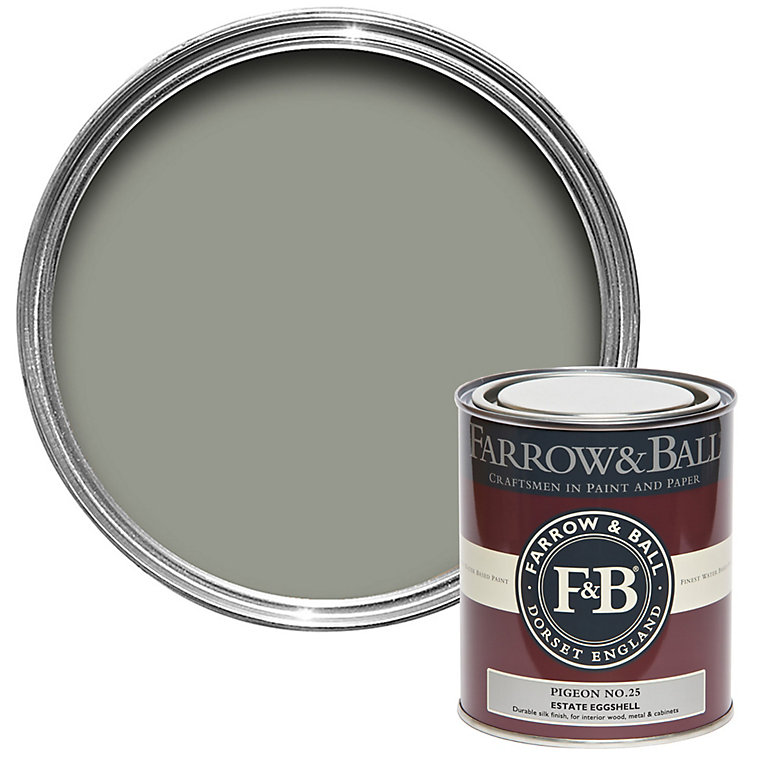 Product image for Farrow & Ball Estate Pigeon No.25 Eggshell Paint, 750ml