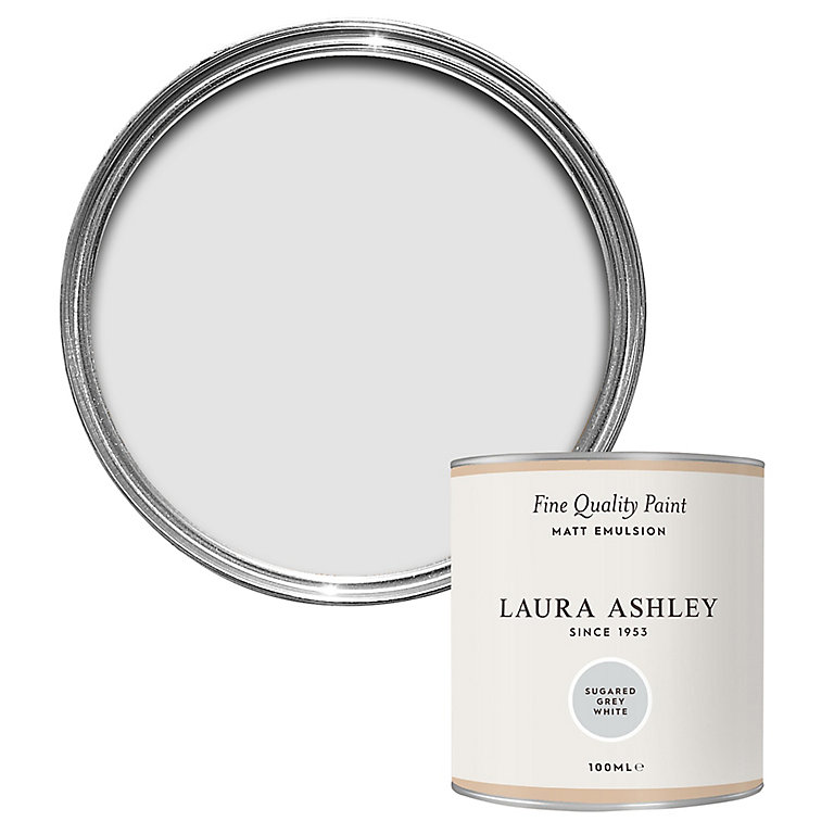 Product image for Laura Ashley Sugared Grey White Matt Emulsion paint, 100ml