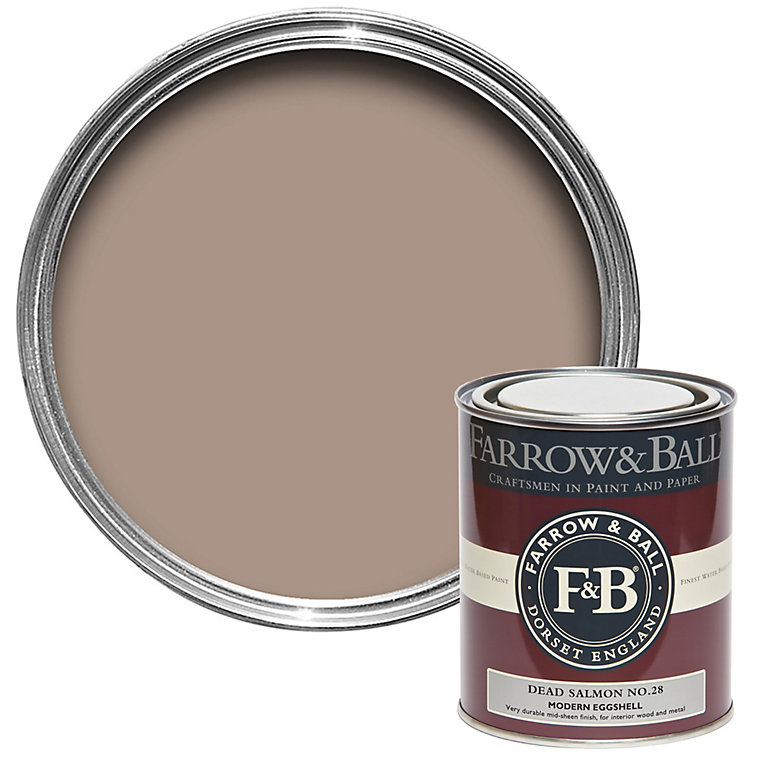 Product image for Farrow & Ball Modern Dead Salmon No.28 Eggshell Paint, 750ml