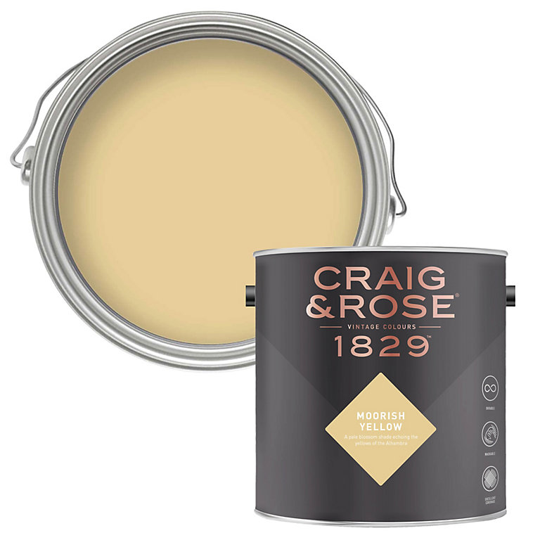 Product image for Craig & Rose 1829 Moorish Yellow Chalky Emulsion paint, 2.5L