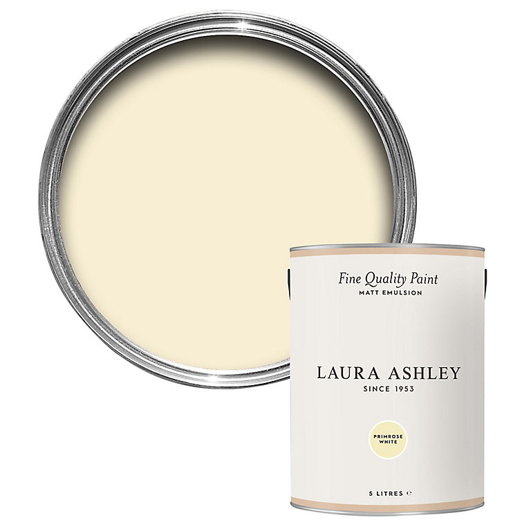 Product image for Laura Ashley Primrose White Matt Emulsion paint, 5L
