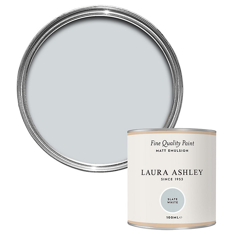 Product image for Laura Ashley Slate White Matt Emulsion paint, 100ml