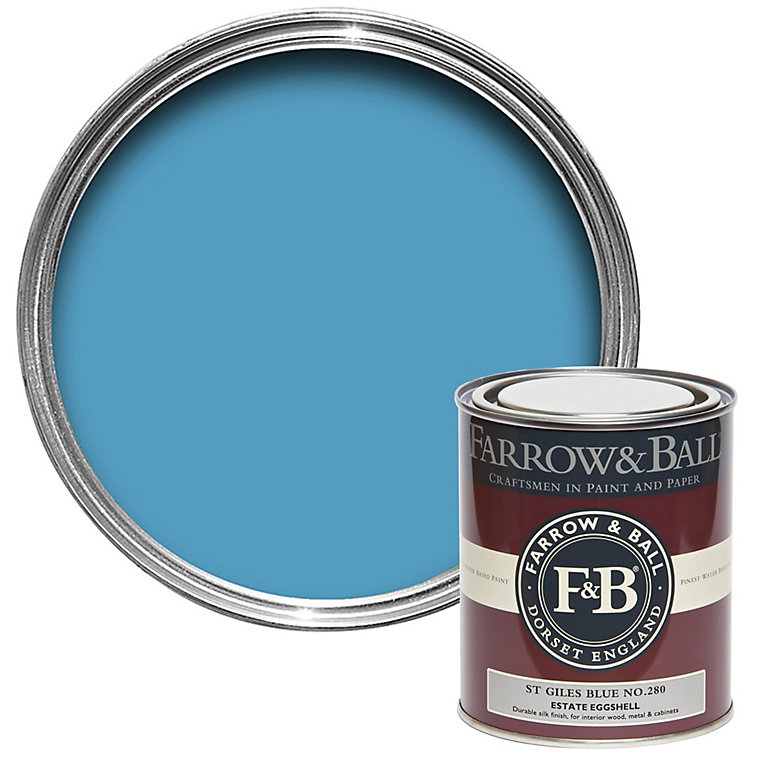 Product image for Farrow & Ball Estate St Giles Blue No.280 Eggshell Paint, 750ml