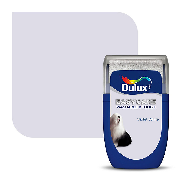 Product image for Dulux Easycare Violet white Matt Emulsion paint, 30ml Tester pot