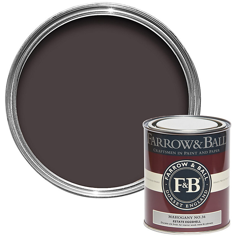 Product image for Farrow & Ball Estate Mahogany No.36 Eggshell Paint, 750ml