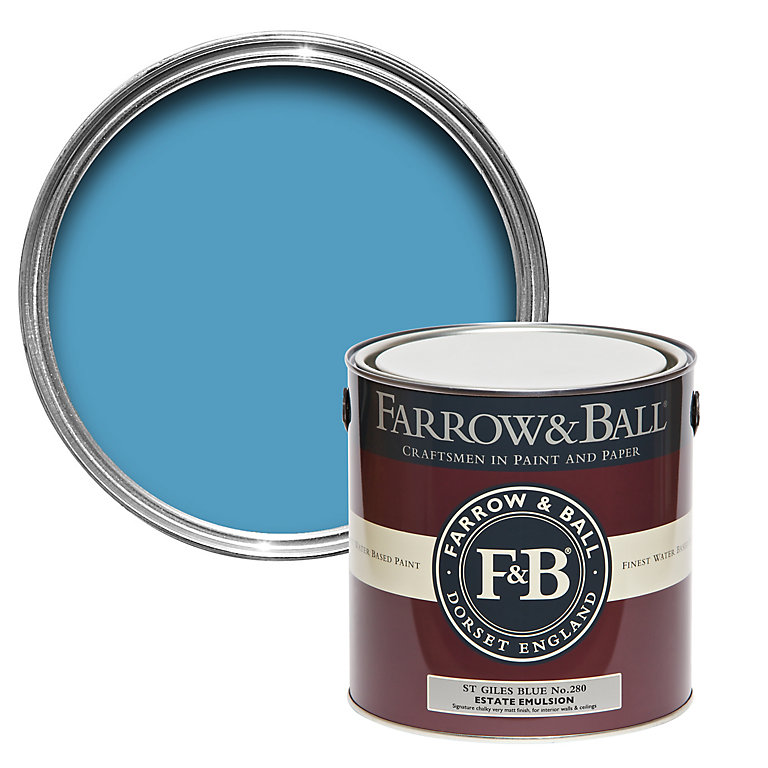 Product image for Farrow & Ball Estate St Giles blue No.280 Matt Emulsion paint, 2.5L