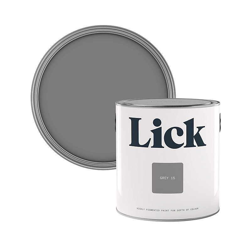 Product image for Lick Grey 15 Eggshell Emulsion paint, 2.5L