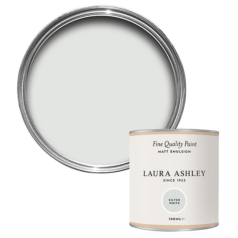 Product image for Laura Ashley Silver White Matt Emulsion paint, 100ml