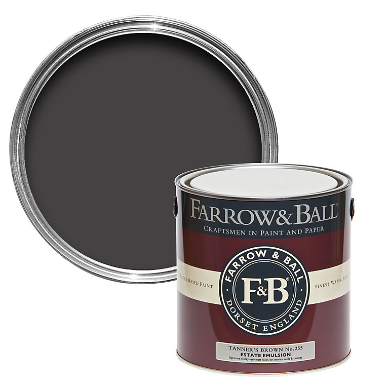 Product image for Farrow & Ball Estate Tanners brown No.255 Matt Emulsion paint, 2.5L